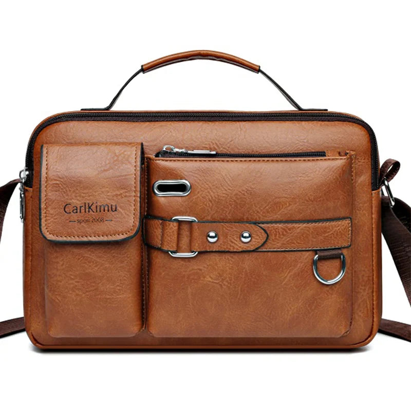 Men’s Retro Waterproof Messenger Bag – Large Capacity Laptop Briefcase for Office, Travel & School Use
