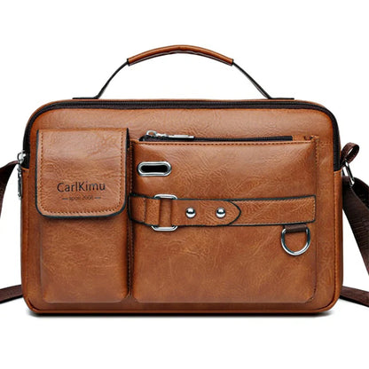 Men’s Retro Waterproof Messenger Bag – Large Capacity Laptop Briefcase for Office, Travel & School Use