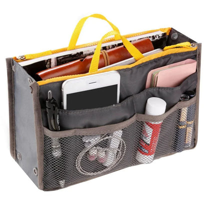 Women’s Nylon Cosmetic Organizer Bag – Foldable Large Capacity Travel Makeup Insert Handbag Tote Organizer Liner Bag
