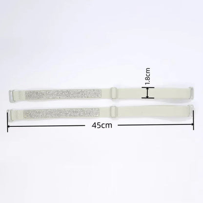 Invisible Rhinestone Bra Straps - Non-Slip Adjustable Shiny Replacement Lingerie Accessories for Women