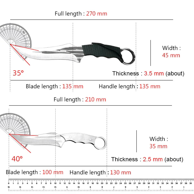 2PCS Chef Butcher Boning Knife Set - Stainless Steel Utility and Slicing Knives for Meat, Fish, Fruit - Sharp Kitchen Cleavers