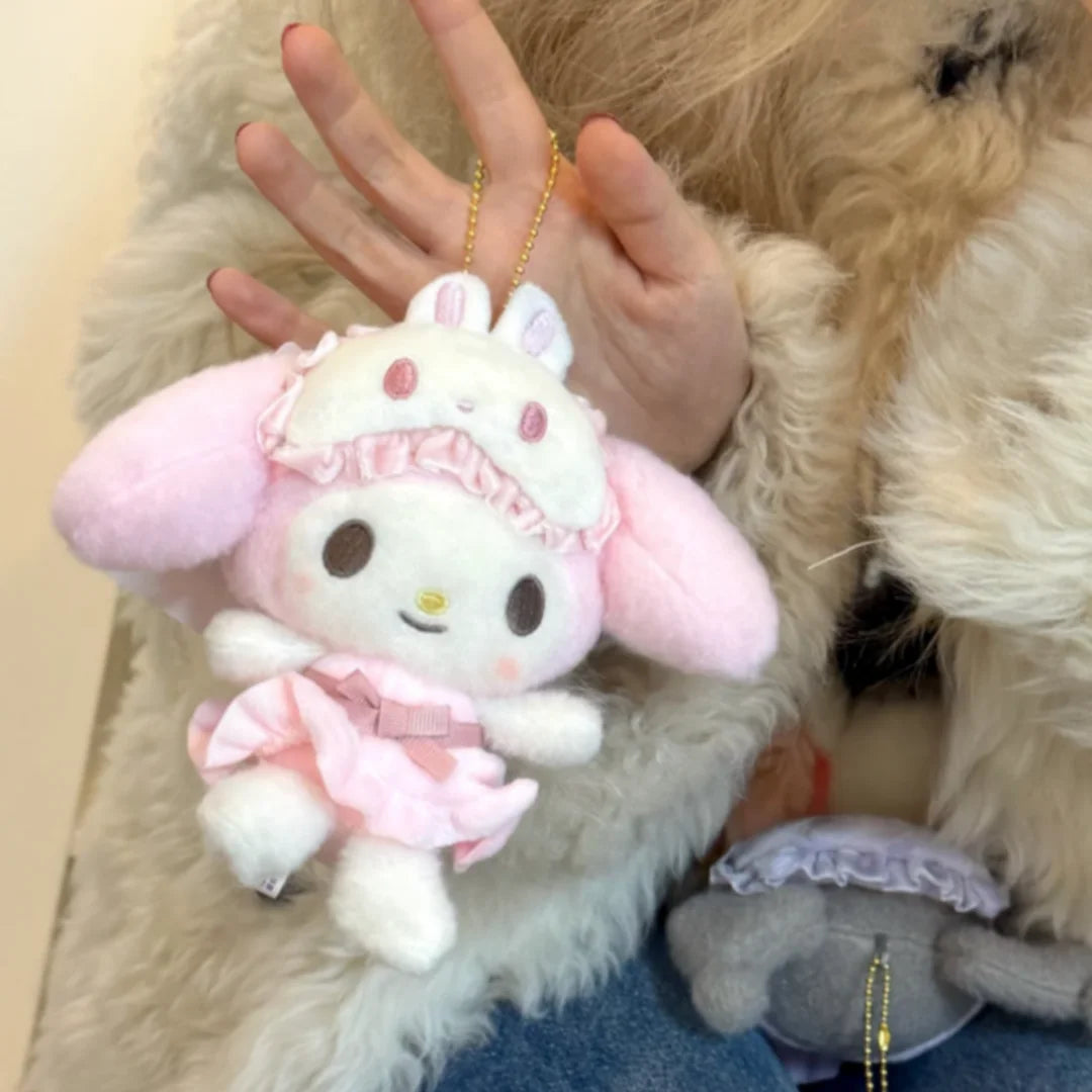 Cute KT Cat Plush Keychain — Cartoon Anime Glasses-Wearing Cat Backpack Pendant, Gift for Girls, Birthday & Holiday
