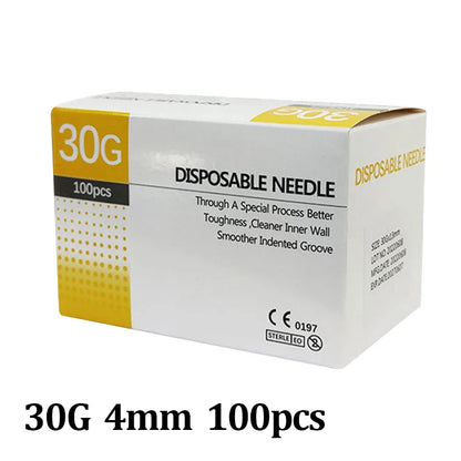 30G-34G Painless Injection Needles — Transparent Syringe Glue Clear Tip Caps, Pharmaceutical Needles (1.5/2.5/4/6mm)