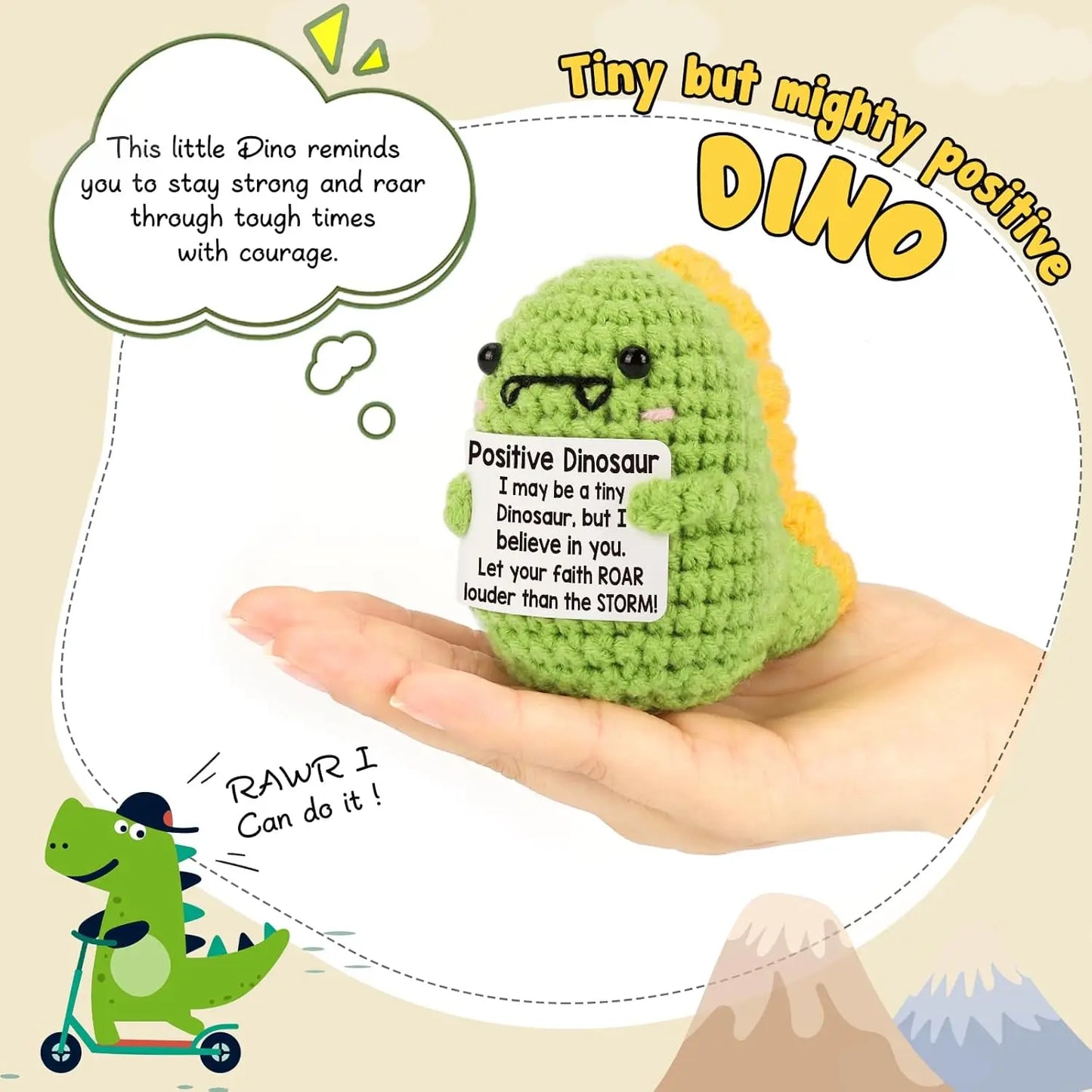 Positive Energy Crochet Doll — Handmade Knitted Plush Potato, Plant, Avocado, Bee & Animal Pocket Hug Emotional Support Gift