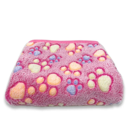 Soft Fluffy Pet Blanket - Warm Fleece Dog & Cat Throw with Cute Paw Print Design for Puppies and Kittens