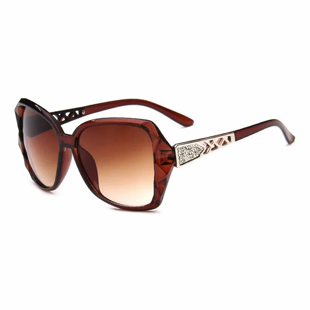 Fashionable Big Purple Sunglasses for Women - Luxury Brand Square Mirror Shades for Ladies