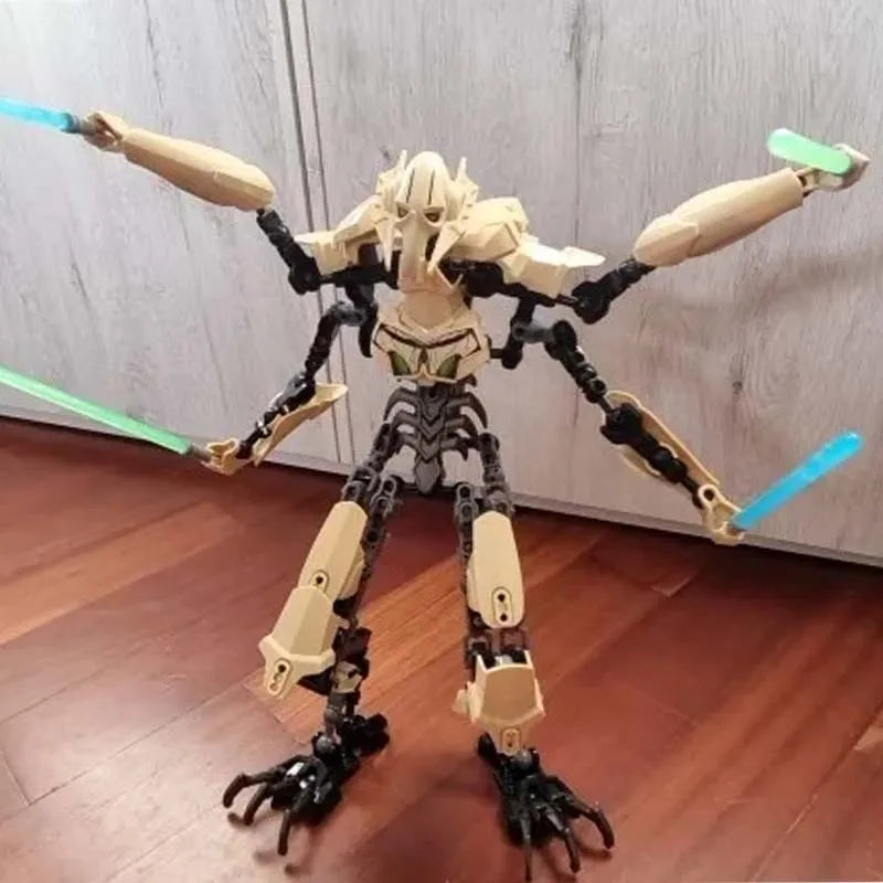 183pcs KSZ714 Star Anime Robot Action Figure – Grievous with Lightsaber Building Blocks Toy