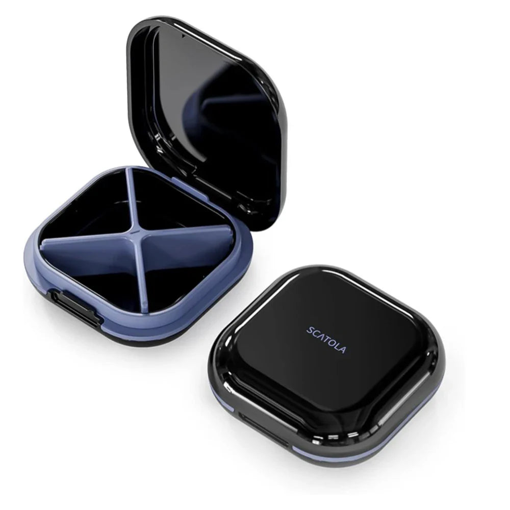 Mini Travel Pill Box — Lightweight 4 Compartment Pocket Medicine Organizer