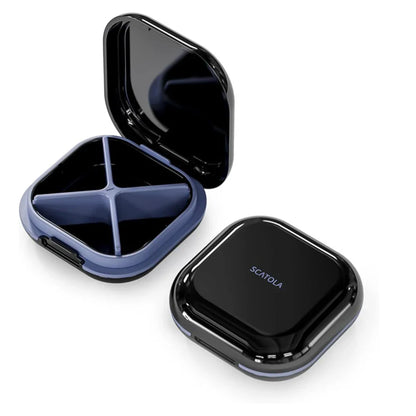 Mini Travel Pill Box — Lightweight 4 Compartment Pocket Medicine Organizer