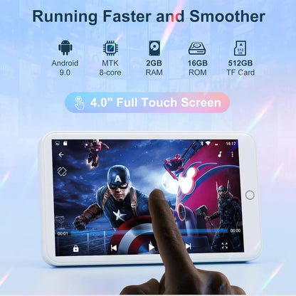 MECHEN MP3/MP4 Player Android 9.0 – Bluetooth & WiFi Music Player with Spotify, Audible, Pandora Support, Up to 512GB (White)
