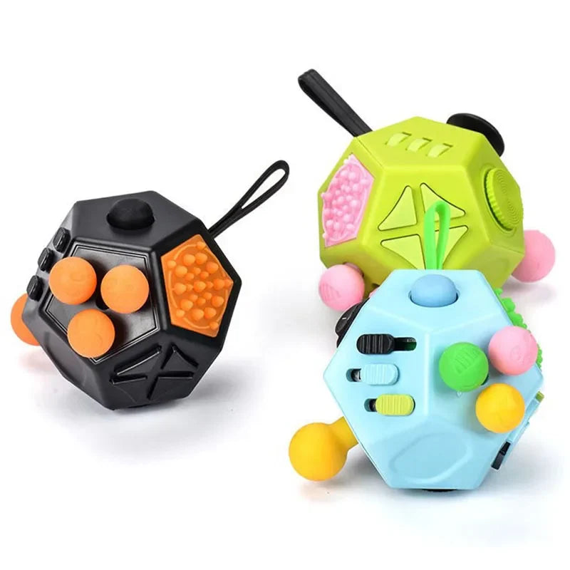 Fidget Cube EDC – 12-Sided Anti-Stress Sensory Toy for Kids & Adults, ADHD, Autism, Focus Relief
