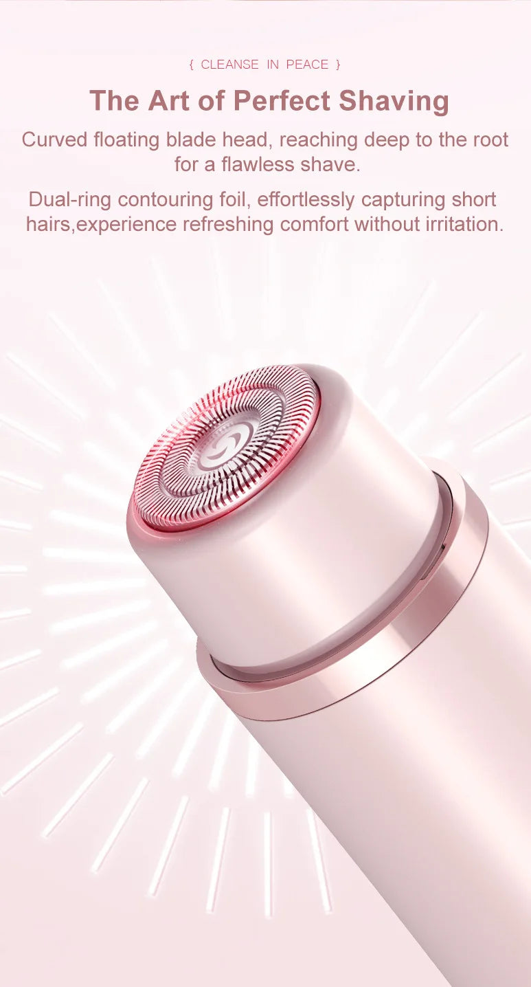 2-in-1 Dual-Head Electric Razor for Women – Painless Bikini Trimmer Wet & Dry Use with Detachable Heads