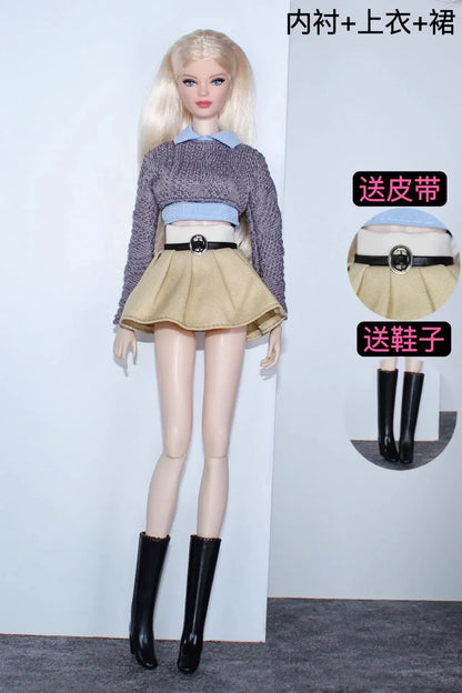 1/6 Doll Clothes Set — New Dress & Sweater Outfit for 30cm Xinyi FR ST BB Dolls, Doll House Accessories
