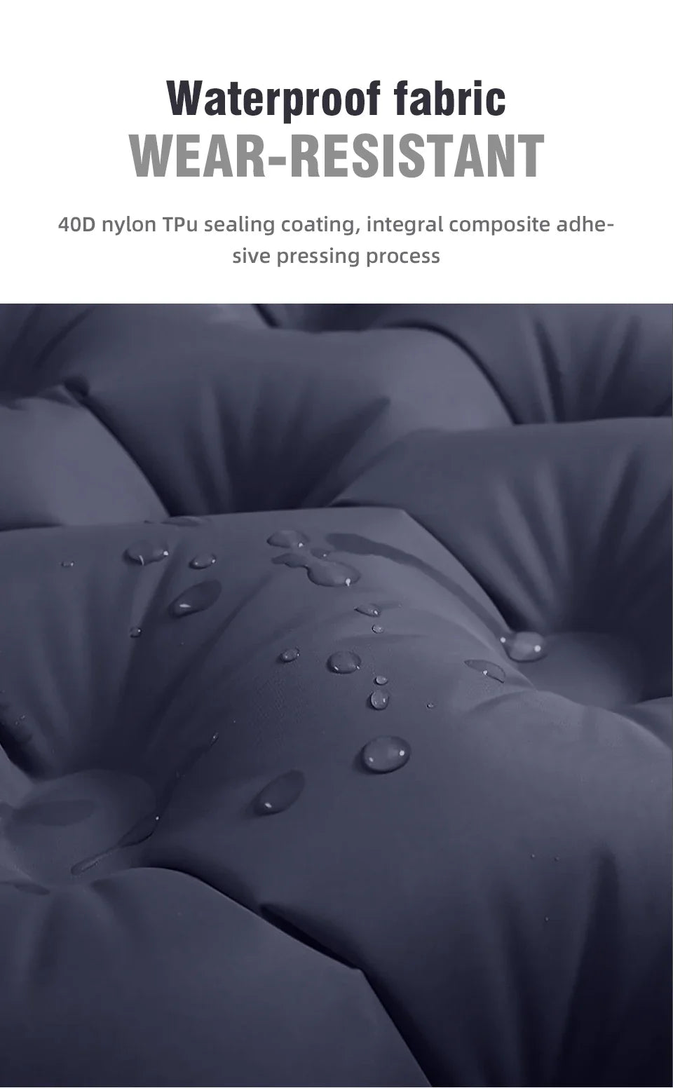PACOONE Outdoor Camping Double Inflatable Mattress - Extra Wide Ultralight Folding Sleeping Pad