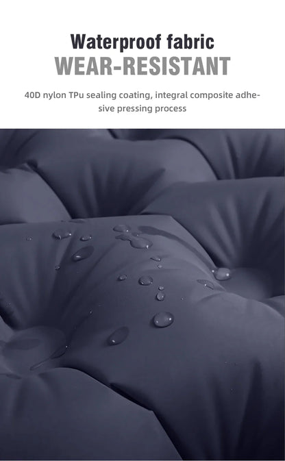 PACOONE Outdoor Camping Double Inflatable Mattress - Extra Wide Ultralight Folding Sleeping Pad