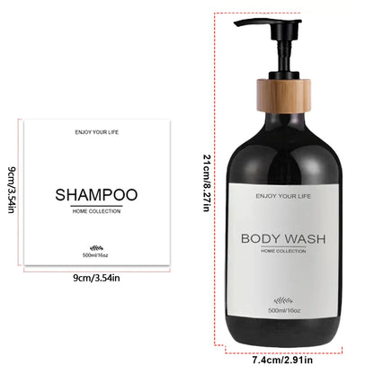 Kitchen Sink Soap Dispenser Bottle with Waterproof Labels – Refillable Dish Pump for Countertop