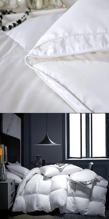 Winter Cotton Goose Down Quilt – Super Soft Fluffy Duvet for Queen & King Size, Four Seasons Blanket 220x240