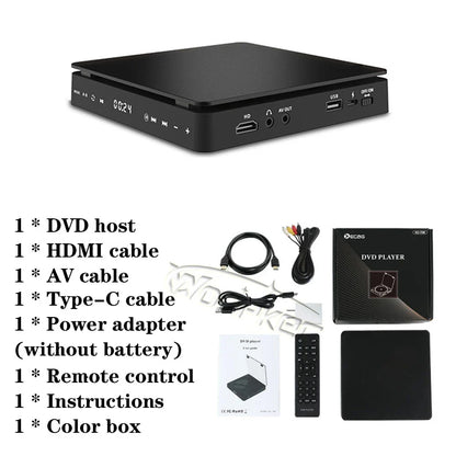 Woopker HD DVD Player – HDMI & AV Connection, USB Input, Headphone Output, LED Touch Screen, 1080P Type-C 5V/2A