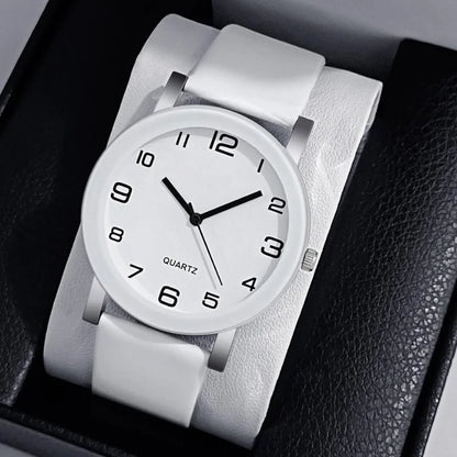 Fashion Leather Quartz Watch – Casual Digital Wristwatch for Women & Men, Couple Watch Gift