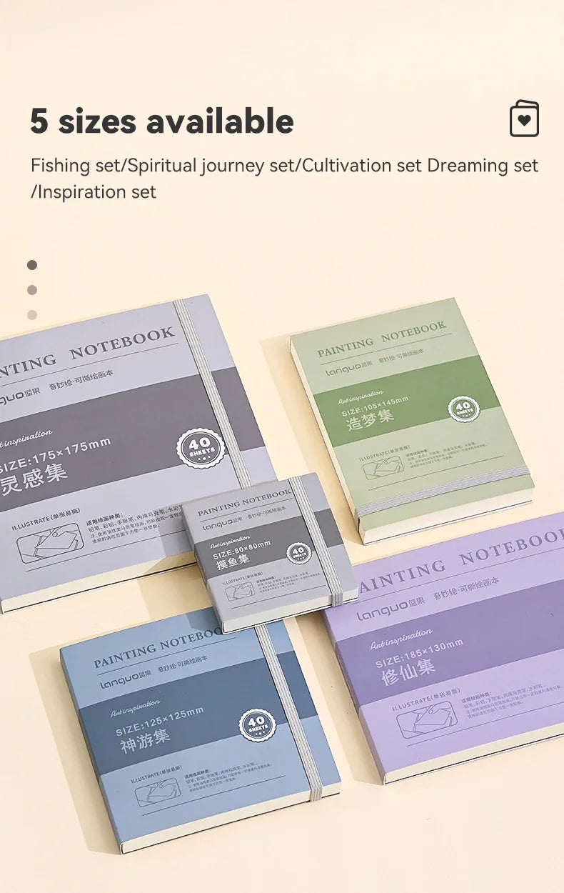Mini Tearable Sketchbook 250gsm – 40-Sheet Drawing Notebook for Watercolor, Acrylic, Marker, Oil & Gouache