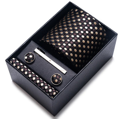 Men’s Tie and Pocket Square Gift Set – 2023 Mixed Colors Paisley Necktie in Box, Wedding Suit Accessory
