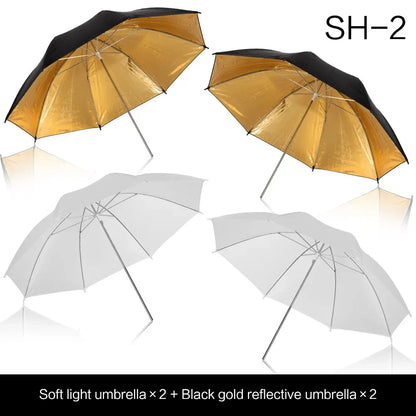 4-Pack 33"/83cm Soft White Translucent Umbrellas — Photo & Video Studio Lighting Diffusers for Photography Flash