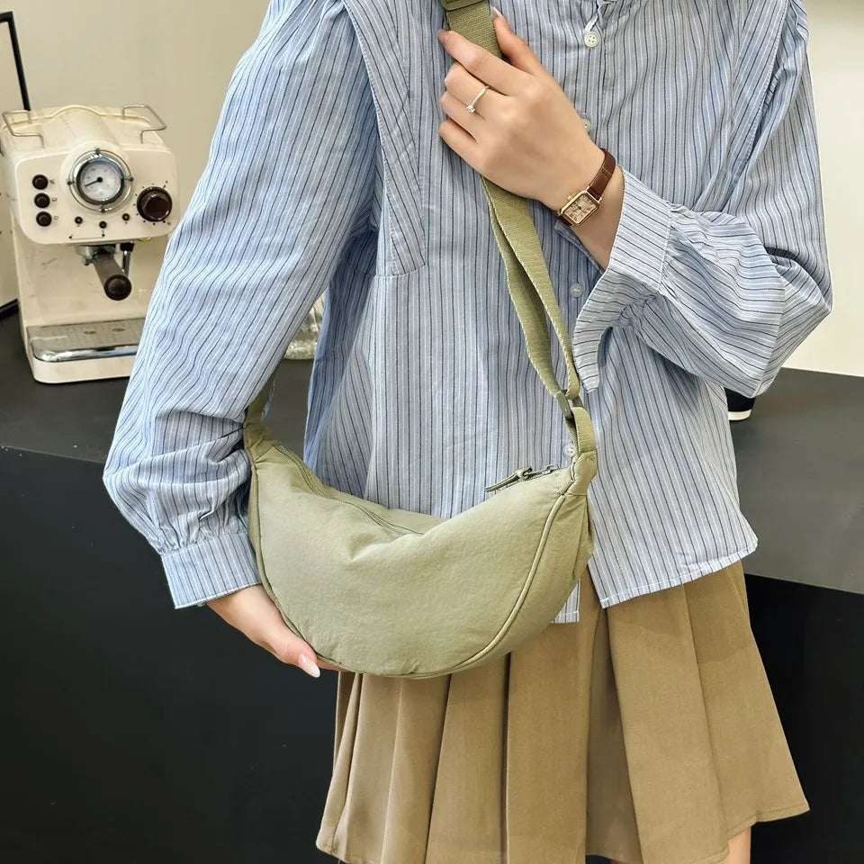Casual Nylon Hobo Crossbody Bag for Women – Shoulder, Half Moon, Tote Travel Shopper & Purses
