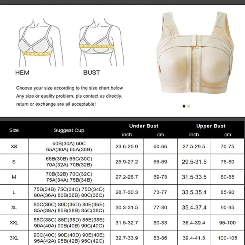 Guudia Front Hook Post-Surgery Bra – Wireless Mastectomy Recovery Bra with Front Closure & Adjustable Straps for Everyday Comfort