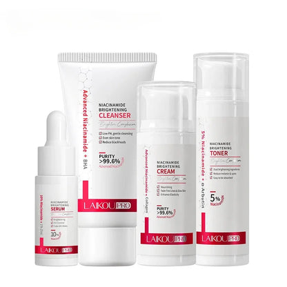 Niacinamide Skin Care Set – Oil Control, Anti-Wrinkle & Whitening Face Serum, Cream, Toner 4-Piece Kit