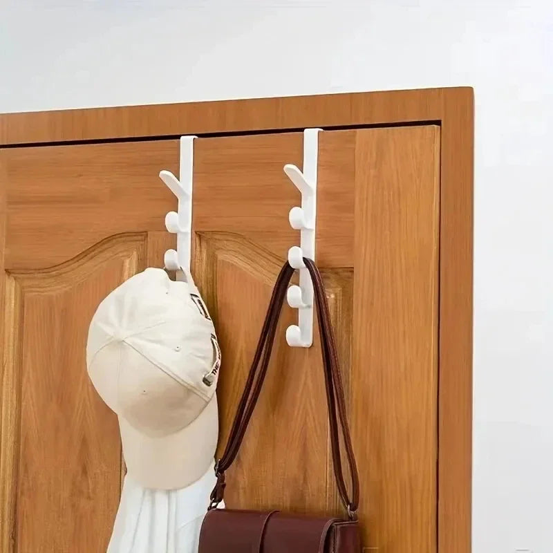 Over-the-Door Bedroom Hanger — Plastic Clothes & Bag Rack for Home Storage Organization
