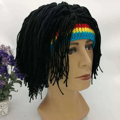 Men’s Handmade Crochet Hip Hop Cap – Warm Winter Hat for Halloween, Xmas & Birthday Gifts