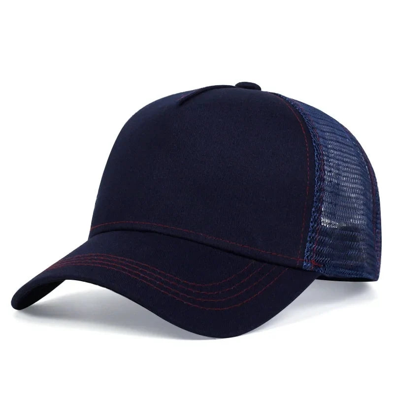 Lightweight Mesh Baseball Cap - Solid Color Breathable Summer Sun Hat for Men & Women
