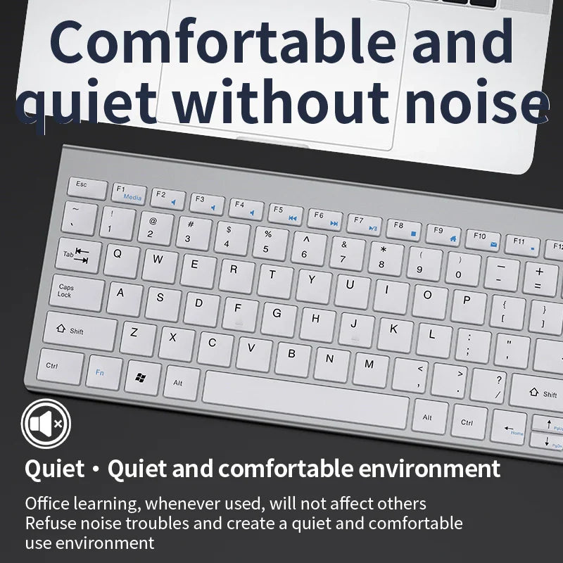 Bluetooth 5.0 & 2.4G Wireless Keyboard and Mouse Combo – Mini Multimedia Set for Laptop, PC, TV, iPad, MacBook, Android