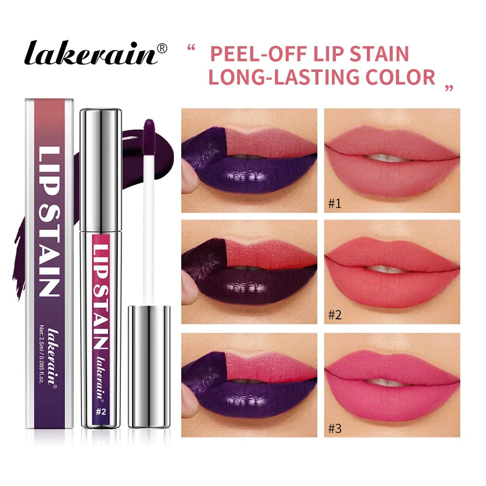 Peel-Off Lip Stain - Long-Lasting Waterproof Pink Tint with Transfer-Resistant Finish