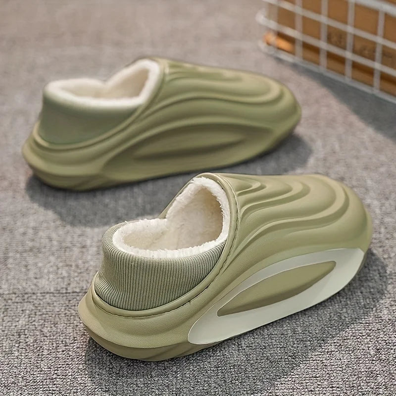 Winter Lined EVA Slippers - Thick Warm Slip Resistant Indoor Outdoor Home Shoes