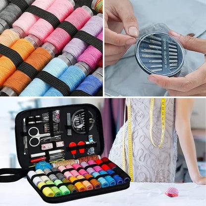 Complete Sewing Kit – Portable Travel DIY Embroidery & Handwork Set with Threads, Needles, Scissors, Tape Measure & Buttons