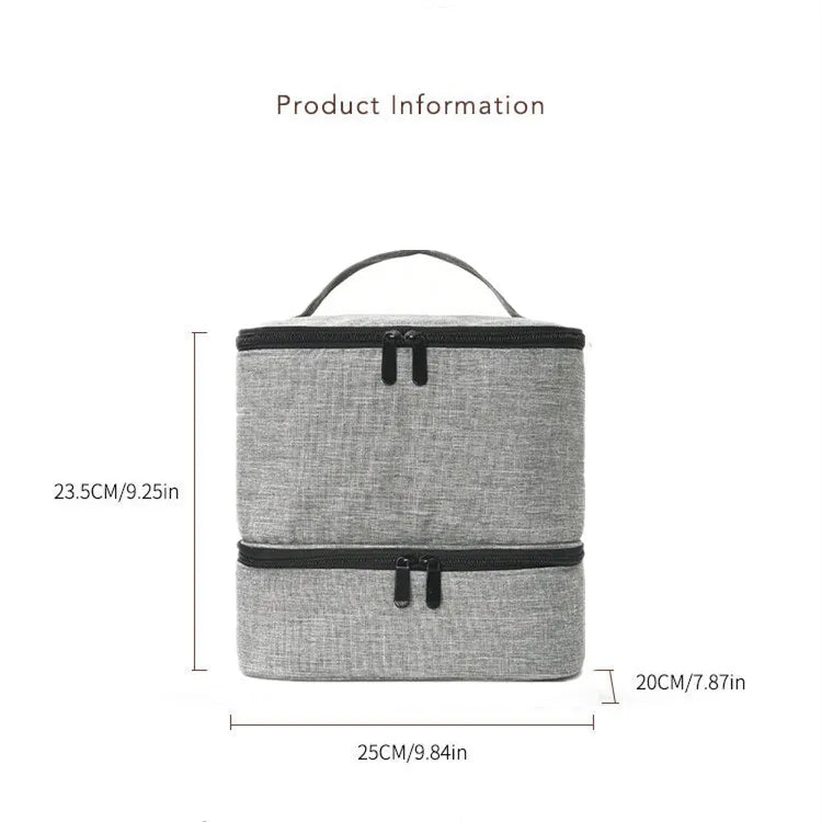 Women's Double Layer Nail Polish Storage Bag – Portable Travel Organizer for Essential Oils & Cosmetics