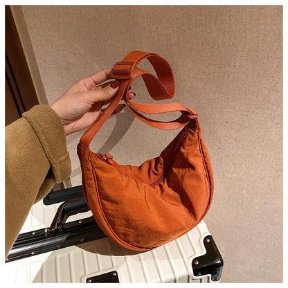 Casual Nylon Hobo Crossbody Bag for Women – Shoulder, Half Moon, Tote Travel Shopper & Purses