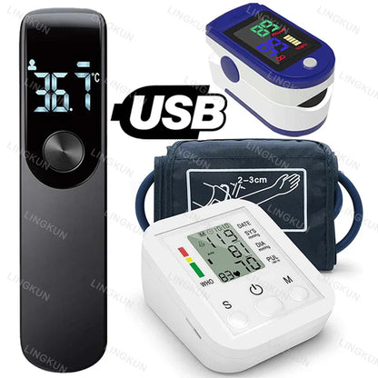 Automatic Tonometer Arm Blood Pressure Monitor – Digital BP Equipment with LED Display and Pressure Sensor Cuff