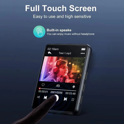 128GB Bluetooth 5.4 MP3 Music Player – HiFi Audio, Built-in Speaker, 2.4” Touch Screen MP4 Player with E-Book, Video & Recording