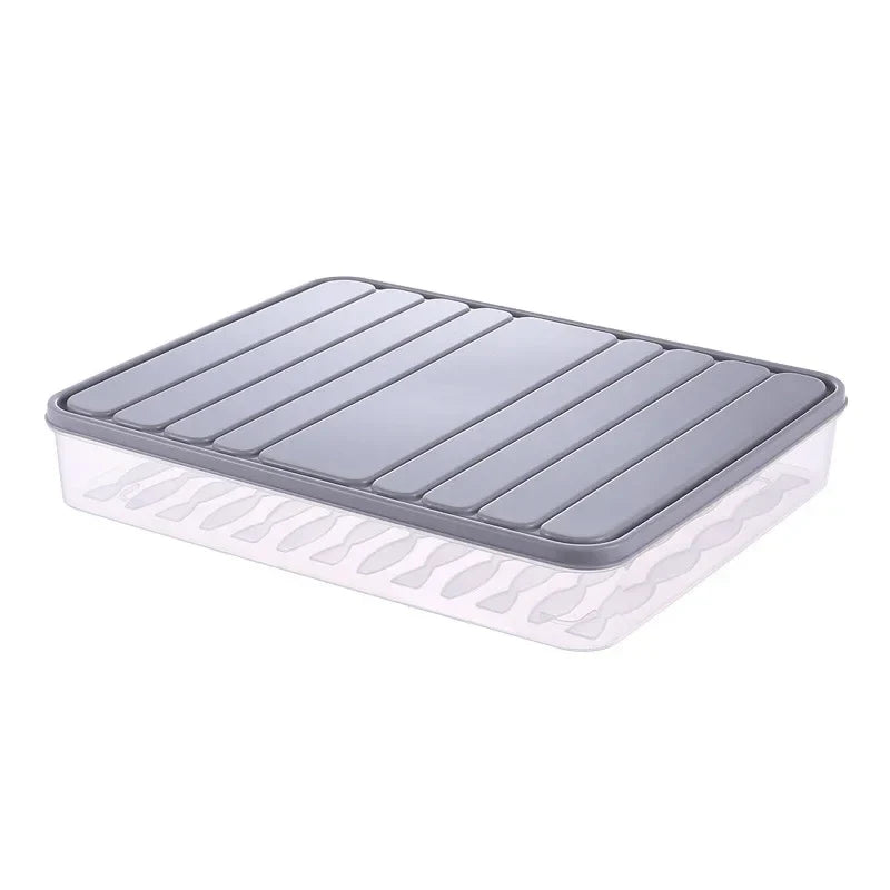 Freezer Dumpling Storage Box — Stackable Square Plastic Food Saver with Lid, Single-Layer Sealed Transparent Container