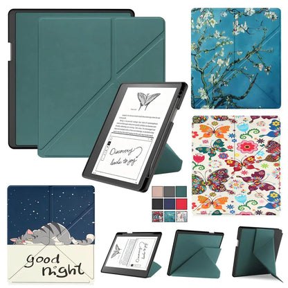 Kindle Scribe 2024 10.2″ Case — PU Leather Multi-Folding Stand with Smart Auto Wake/Sleep and Pencil Holder Ebook Cover