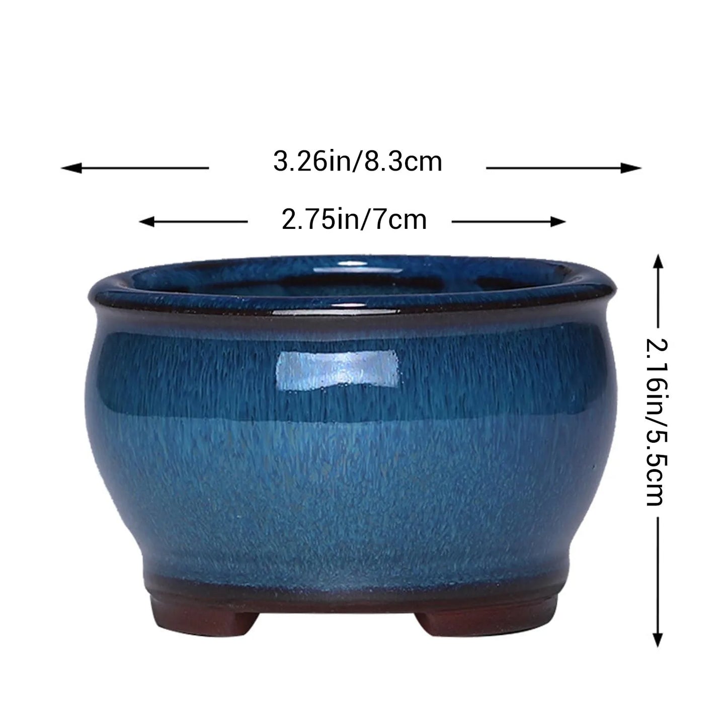 Ceramic Round Plant Pot - Succulent & Orchid Planter with Drainage Holes for Indoor & Outdoor Decor