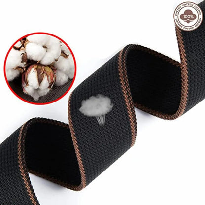 7 Piece Black PU Leather & Cotton Guitar Strap Set for Ukulele & Bass - Musical Instrument Accessory