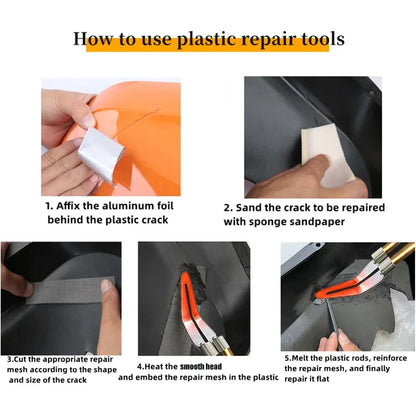 Upgraded 2-in-1 Plastic Welding Kit – 200W Hot Stapler & Soldering Gun with 6/4 Types Staples for Car Bumper Repair