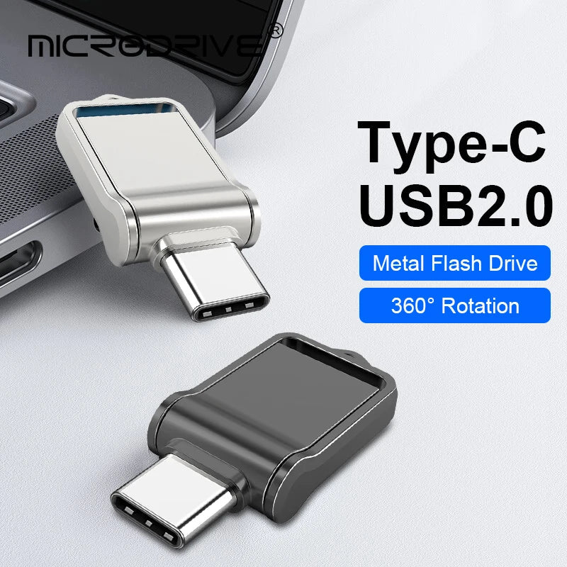 Type-C USB OTG Flash Drive Mini Pen Drive – USB 2.0 Memory Stick 8GB/16GB/32GB/128GB/256GB/512GB Storage for Phone & PC