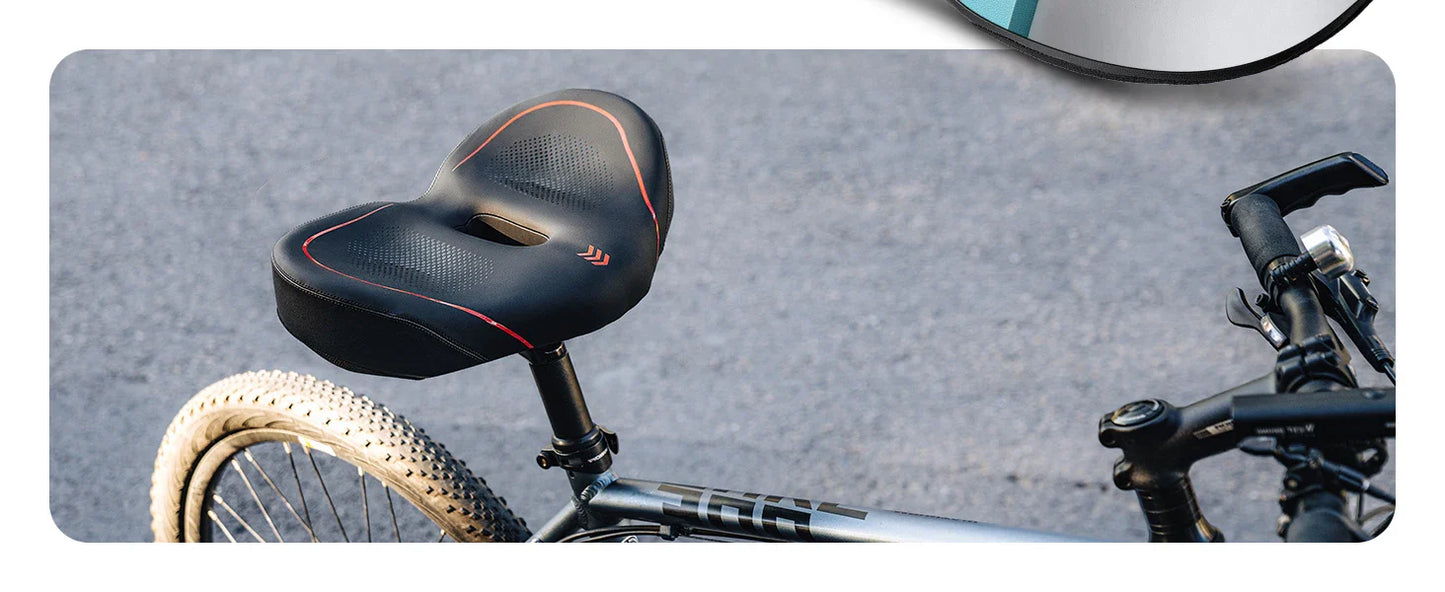 YOUNGDO Noseless Oversize Bike Seat Cushion | Wide Bicycle Saddle for Peloton, Stationary, Ebike & City Bikes