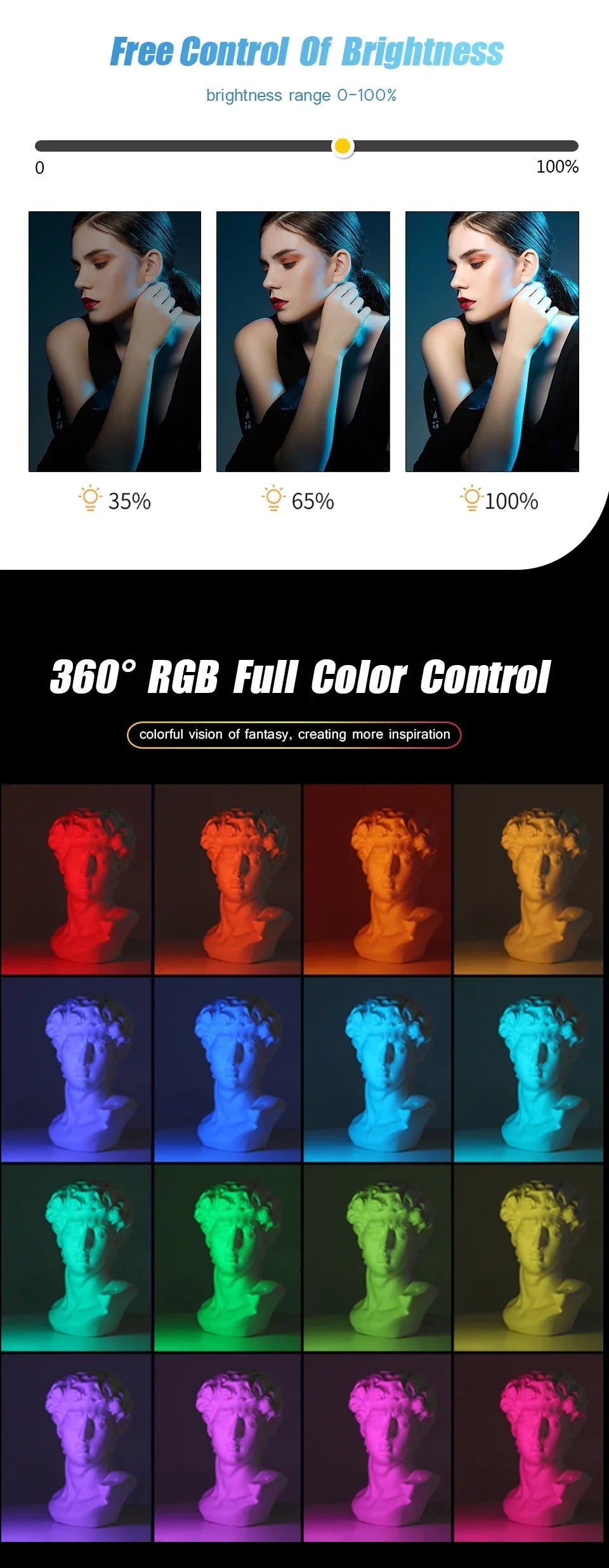 RGB Photography Video Light Stick - Colorful LED Lamp Fill Light, Handheld Speedlight with Tripod Stand for Parties