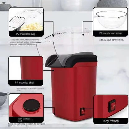 Mini Electric Popcorn Maker: Fully Automatic Household Appliance for Home Kitchen - Easy Popcorn Machine