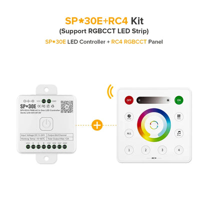 SP530E/SP630E All-in-One WiFi LED Controller, 5CH PWM SPI Pixel LED Strip Control, Compatible with WS2811 WS2812B SK6812 FCOB, Alexa & Google Home Support, Bluetooth Smart Lighting Module